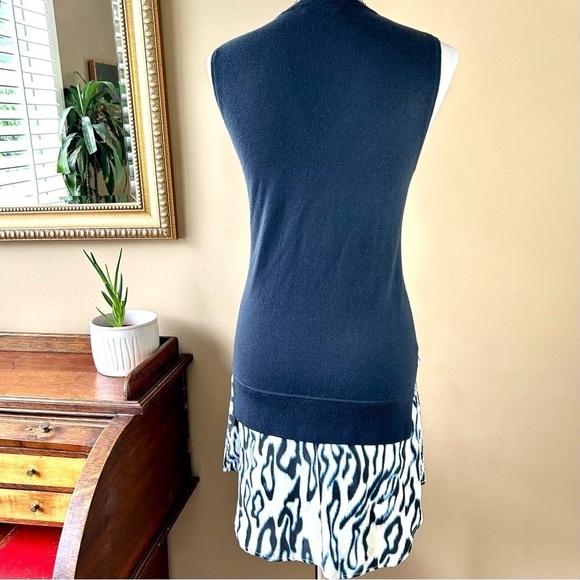 Equipment Portia Abstract Cheetah Dress Ink & Marshmallow Cashmere Silk Size S - Picture 9 of 16